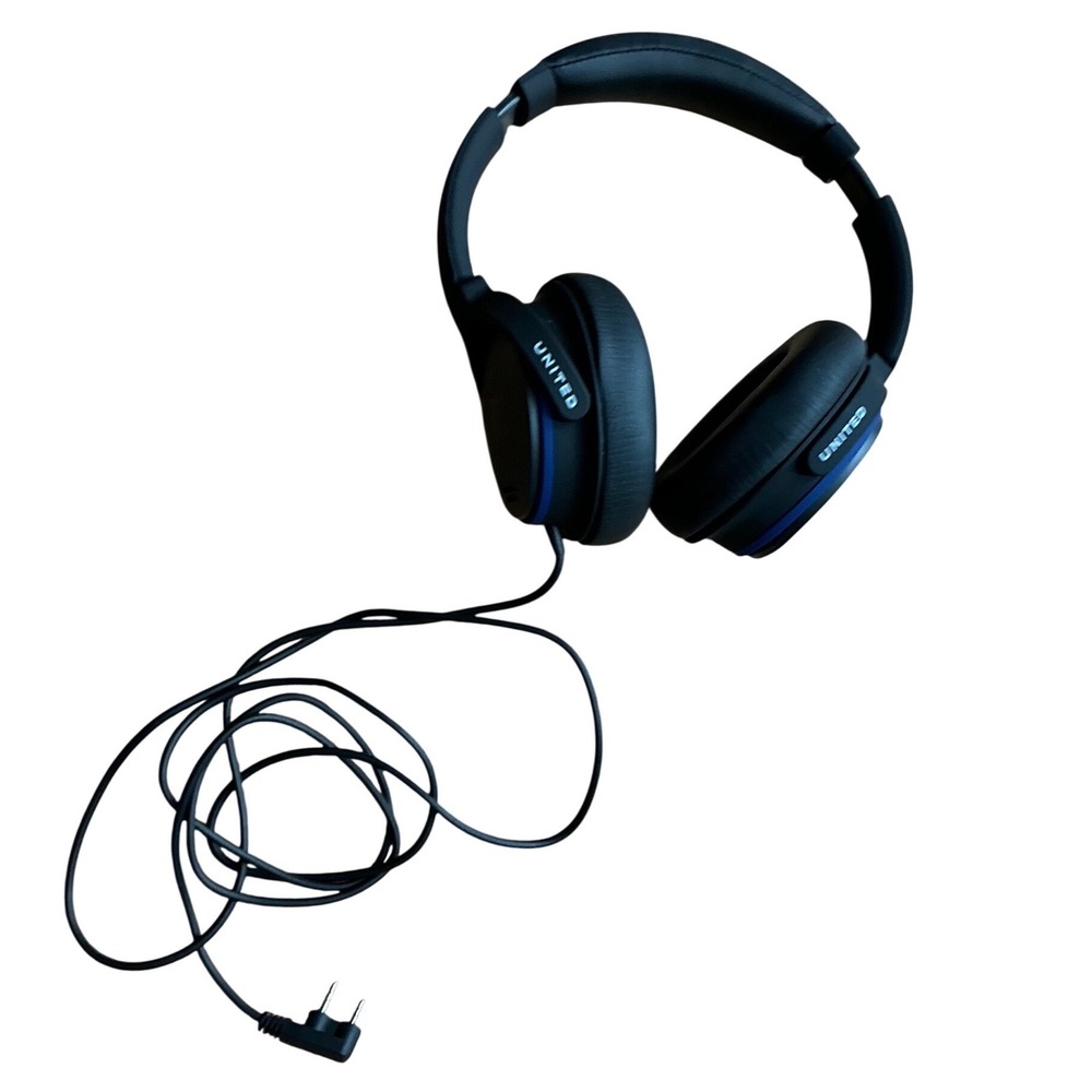 United Airlines Over‎ Ear Headphones Noise Cancelling Airline Travel
